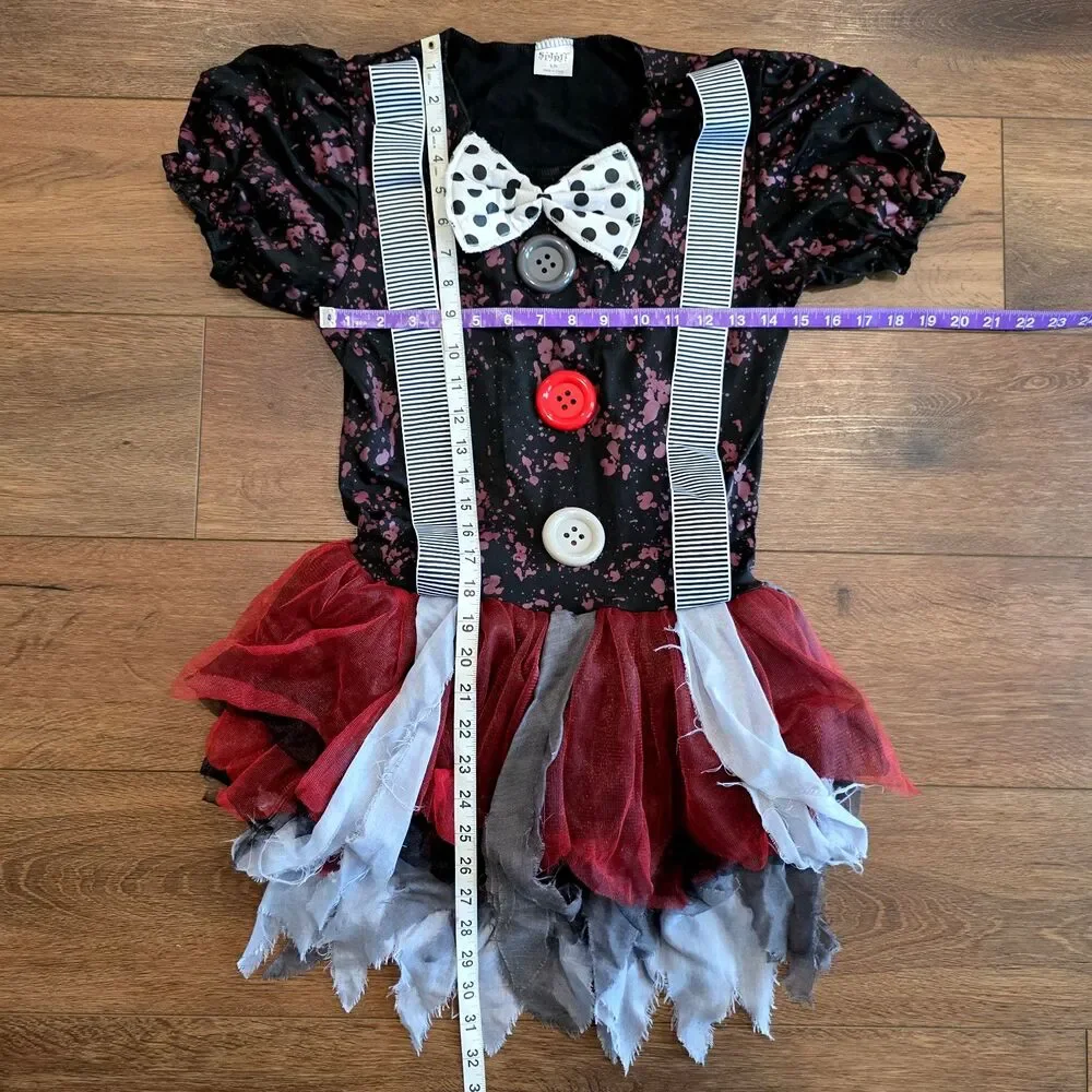 NEW Killer Clown Costume Adult Womens S M 2-8 Teen Spirit Halloween 3 pc Cosplay - Picture 2 of 13